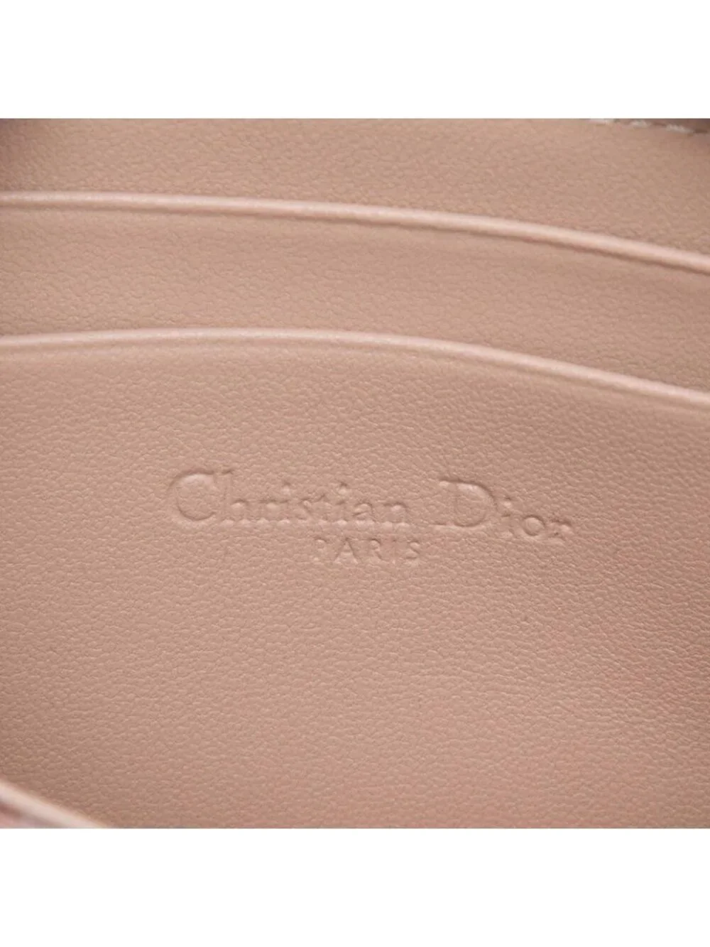 Dior Lady Dior Cannage Mini Wallet Coin Purse Pink Leather
